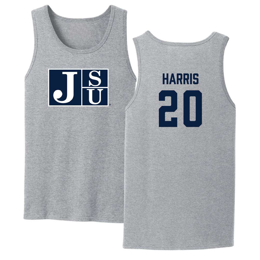 Jackson State University Baseball Sport Gray Tank Top - #20 Shemar Harris