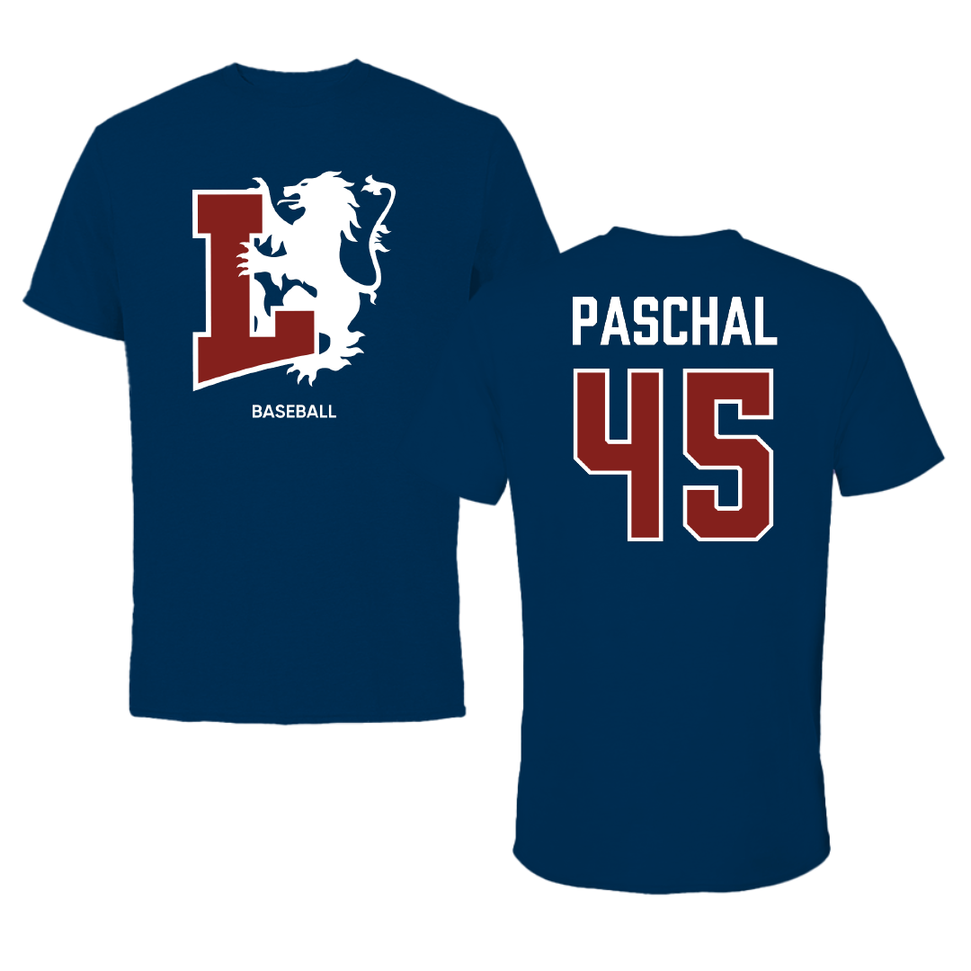 Lyon College Baseball Navy Performance Tee - #45 Parker Paschal