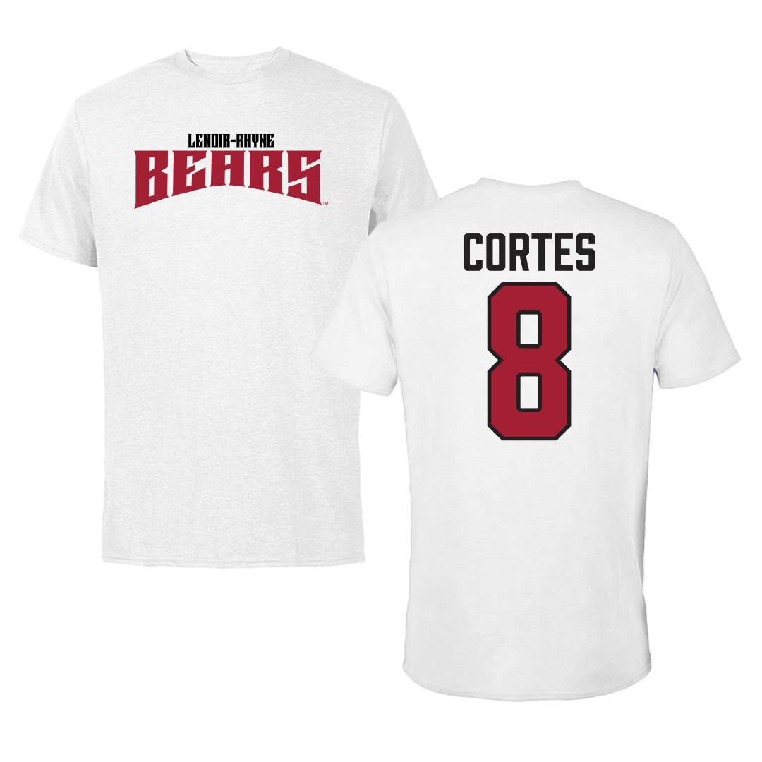 Lenoir-Rhyne University Soccer White Classic Performance Tee - #8 Nicolas Cortes