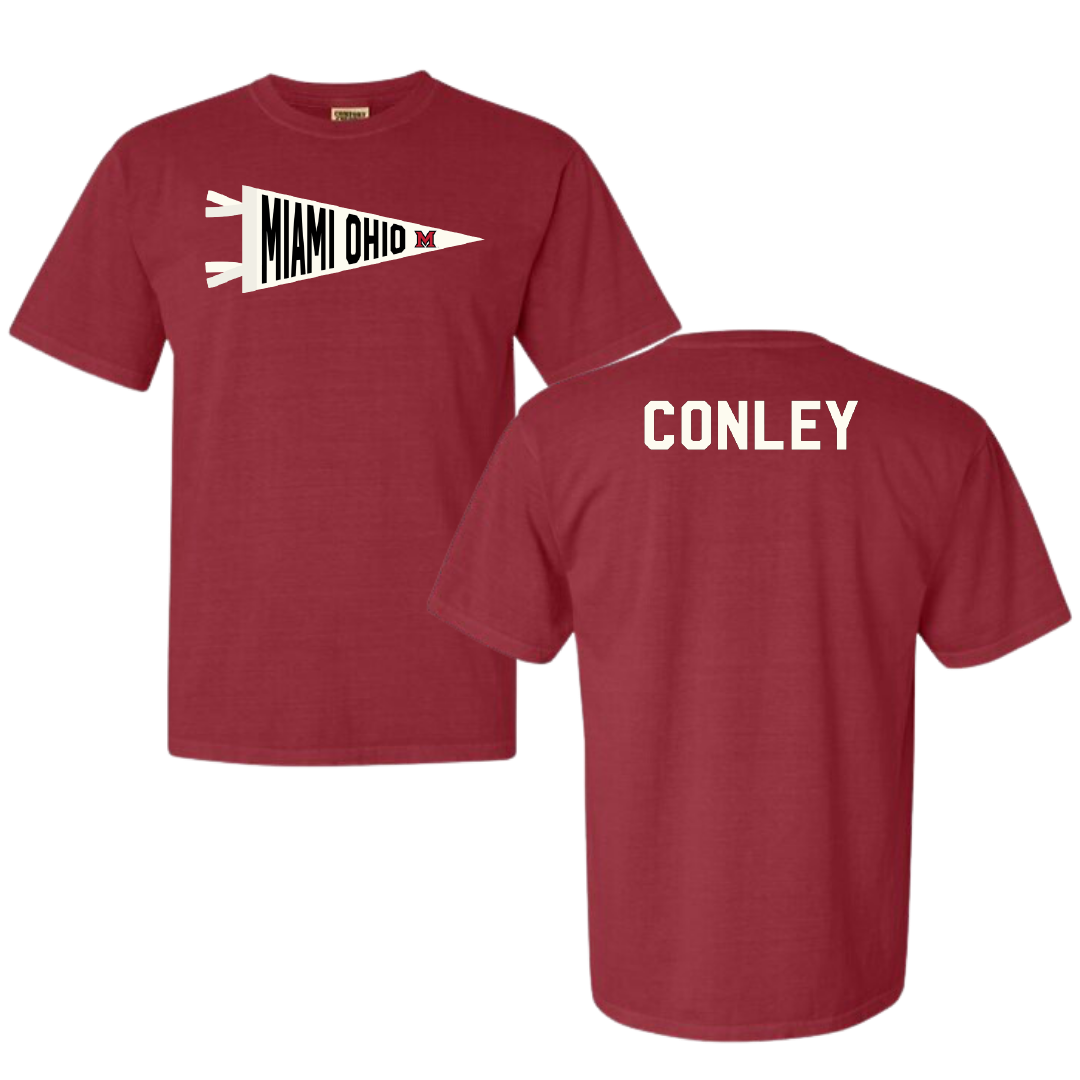 Miami University (Ohio) Cheer Crimson Pennant Comfort Colors Tee - Evan Conley