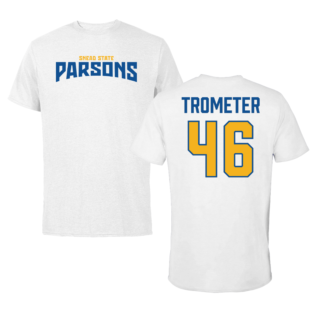 Snead State Community College Baseball White Classic Tee - #46 Justin Trometer