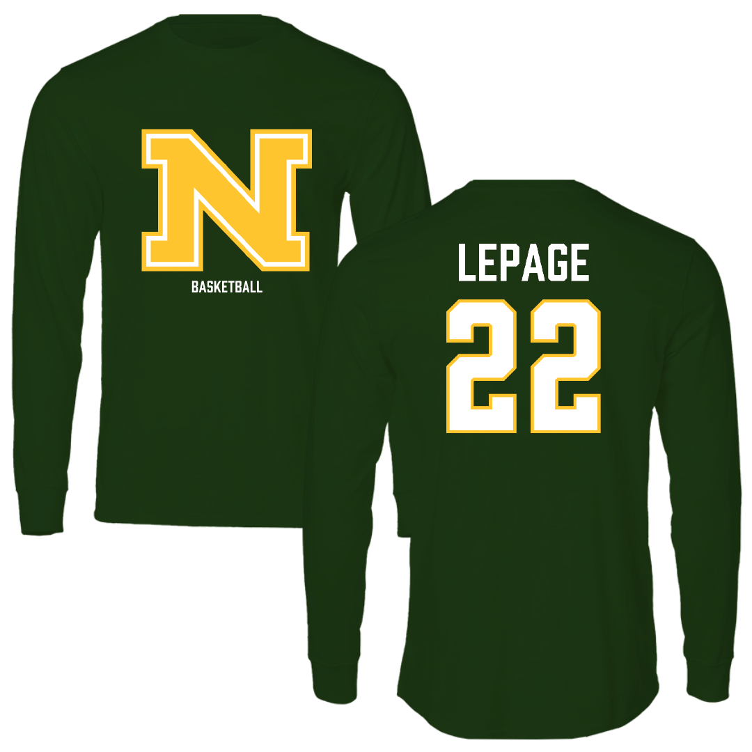 Northern Michigan University Basketball (M) Forest Green Performance Long Sleeve - #22 Cooper LePage