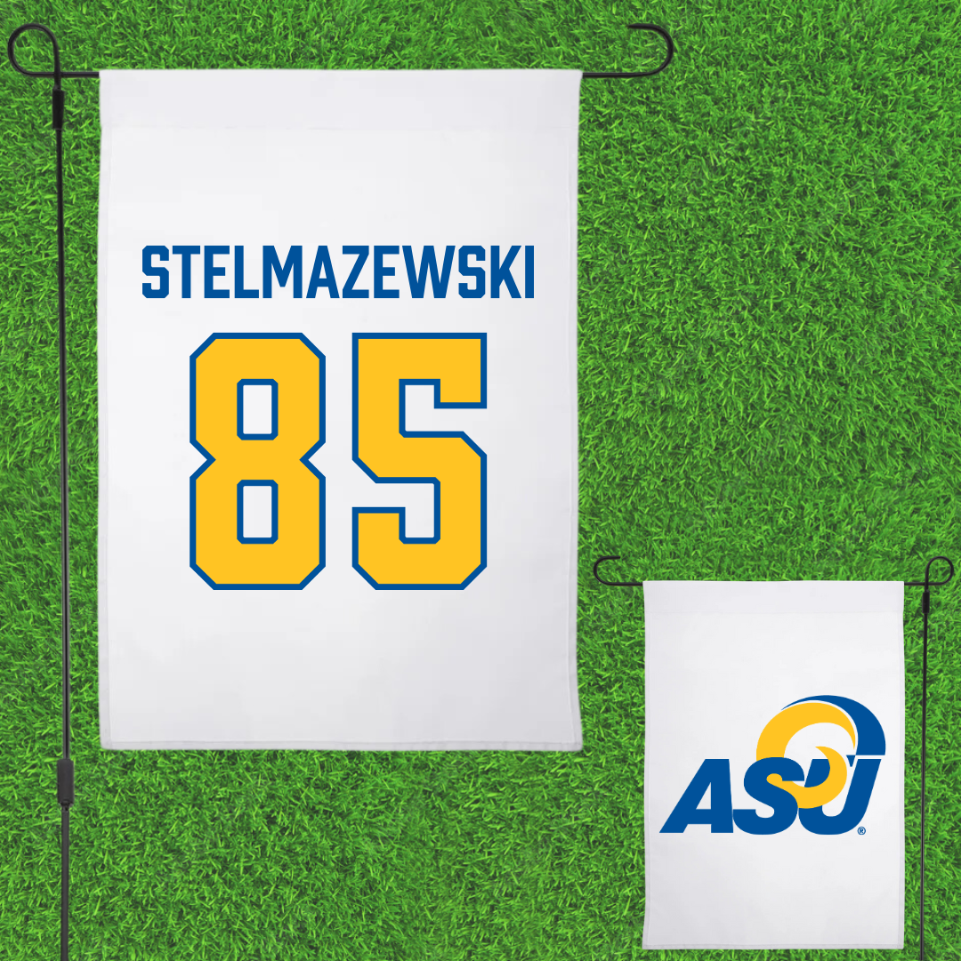 Angelo State University Football White Garden Flag - #85 Kegan Stelmazewski
