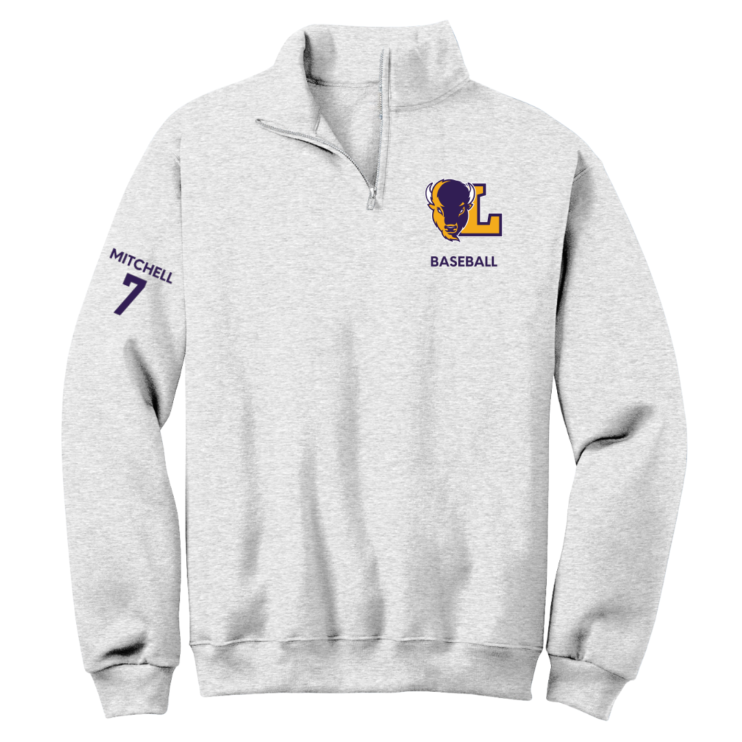 Lipscomb University Baseball Light Gray Quarter-Zip - #7 Joey Mitchell