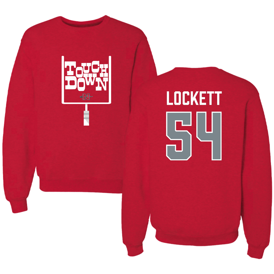 Nicholls State University Football Red Touchdown Crewneck - #54 Robert Lockett