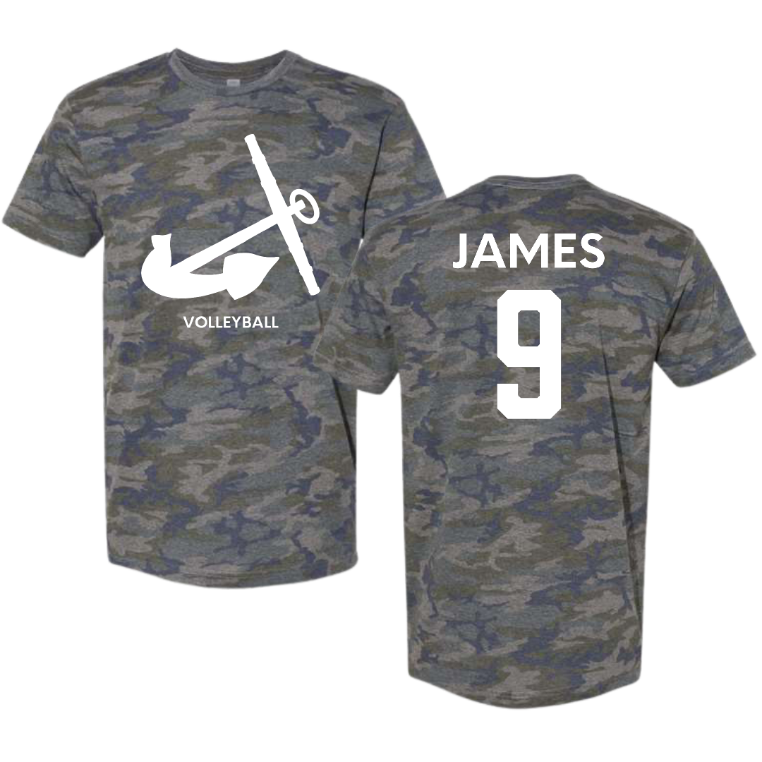 Hope College Volleyball (W) Vintage Camo Tee - #9 Jenna James