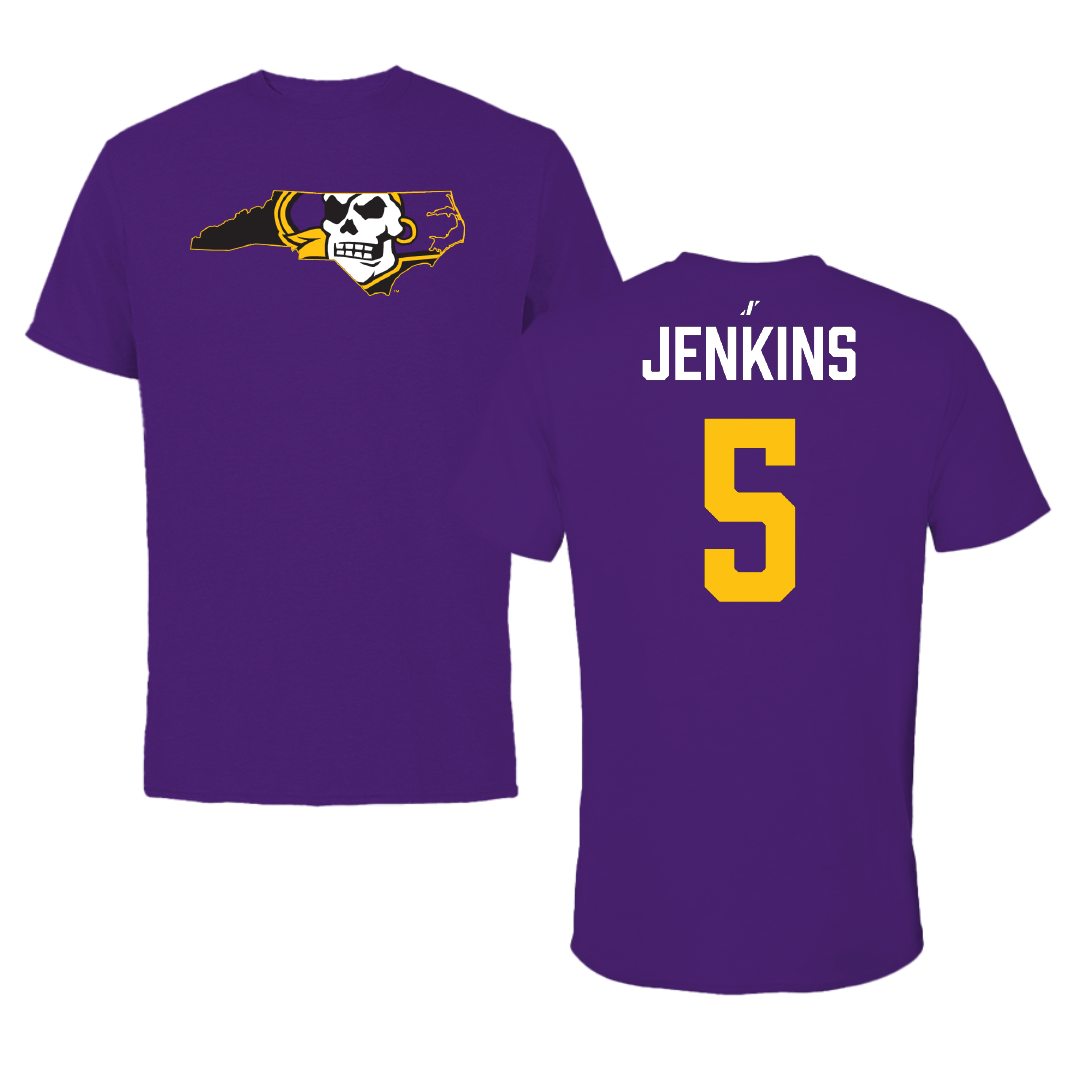 East Carolina University Football Purple State Performance Tee - #5 Parker Jenkins