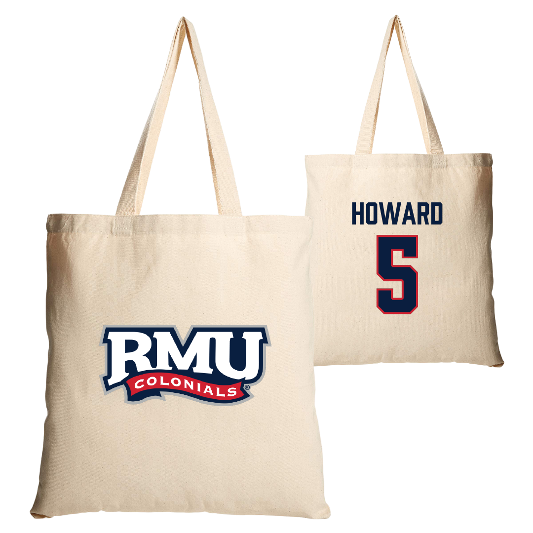 Robert Morris University Football Tan Canvas Tote Bag - #5 Tahseen Howard