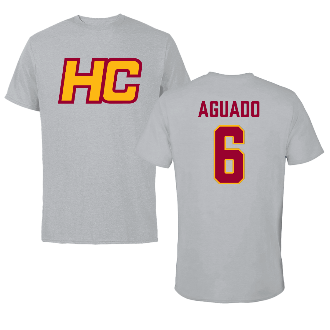 Hesston College Soccer Sport Gray Tee - #6 Abel Aguado