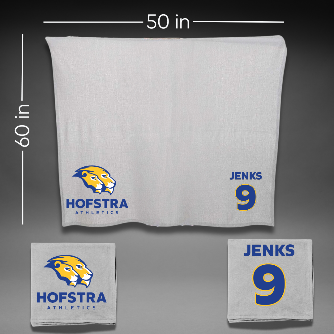 Hofstra University Baseball Gray Blanket - #9 Trent Jenks
