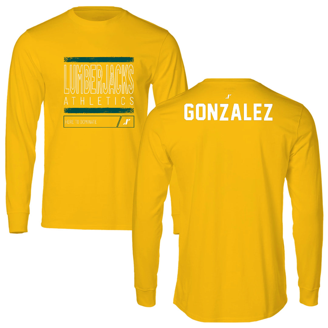 Cal Poly Humboldt TF and XC Gold Dominate Performance Long Sleeve - Joseph Gonzalez