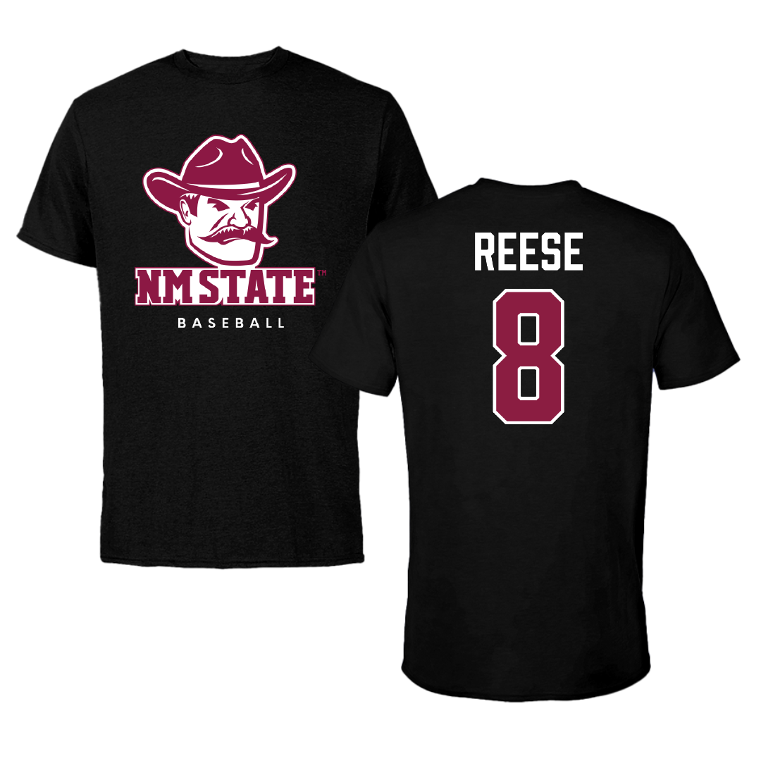 New Mexico State University Baseball Black Tee - #8 Cooper Reese