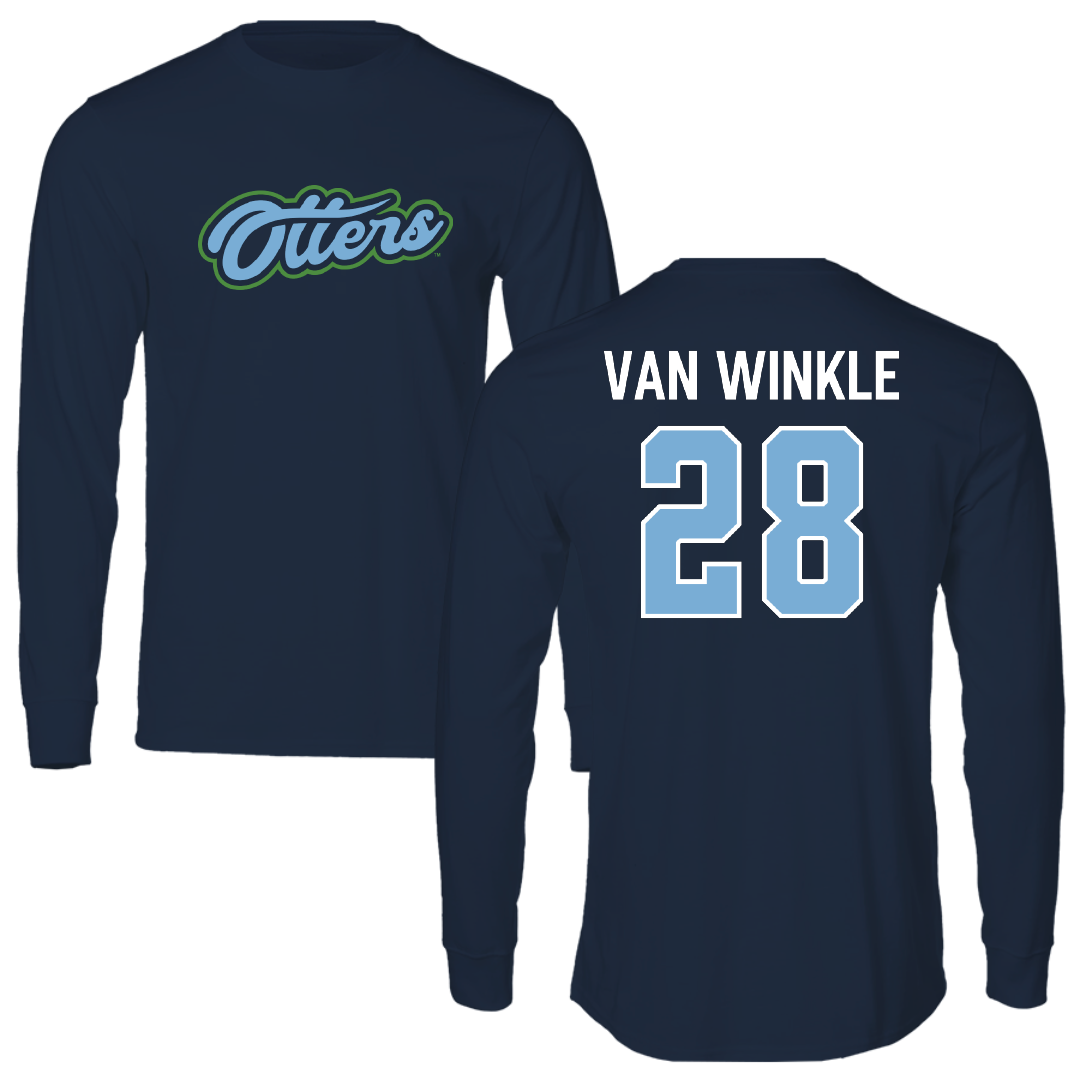 Cal State Monterey Bay Soccer Navy Performance Long Sleeve - #28 Chloe Van Winkle