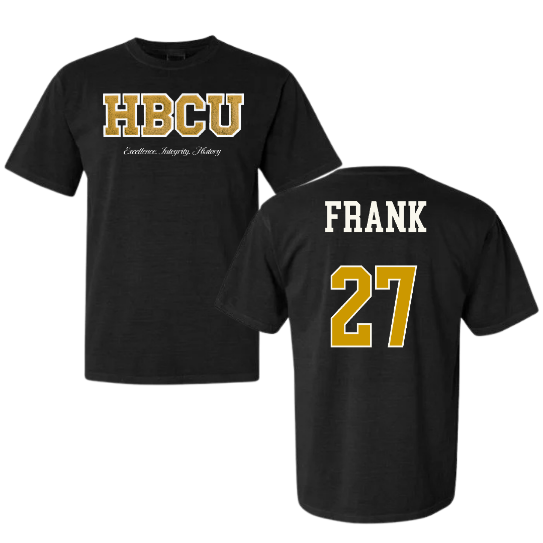 Alabama State University Softball Black HBCU Varsity Comfort Colors Tee - #27 Ayana Frank