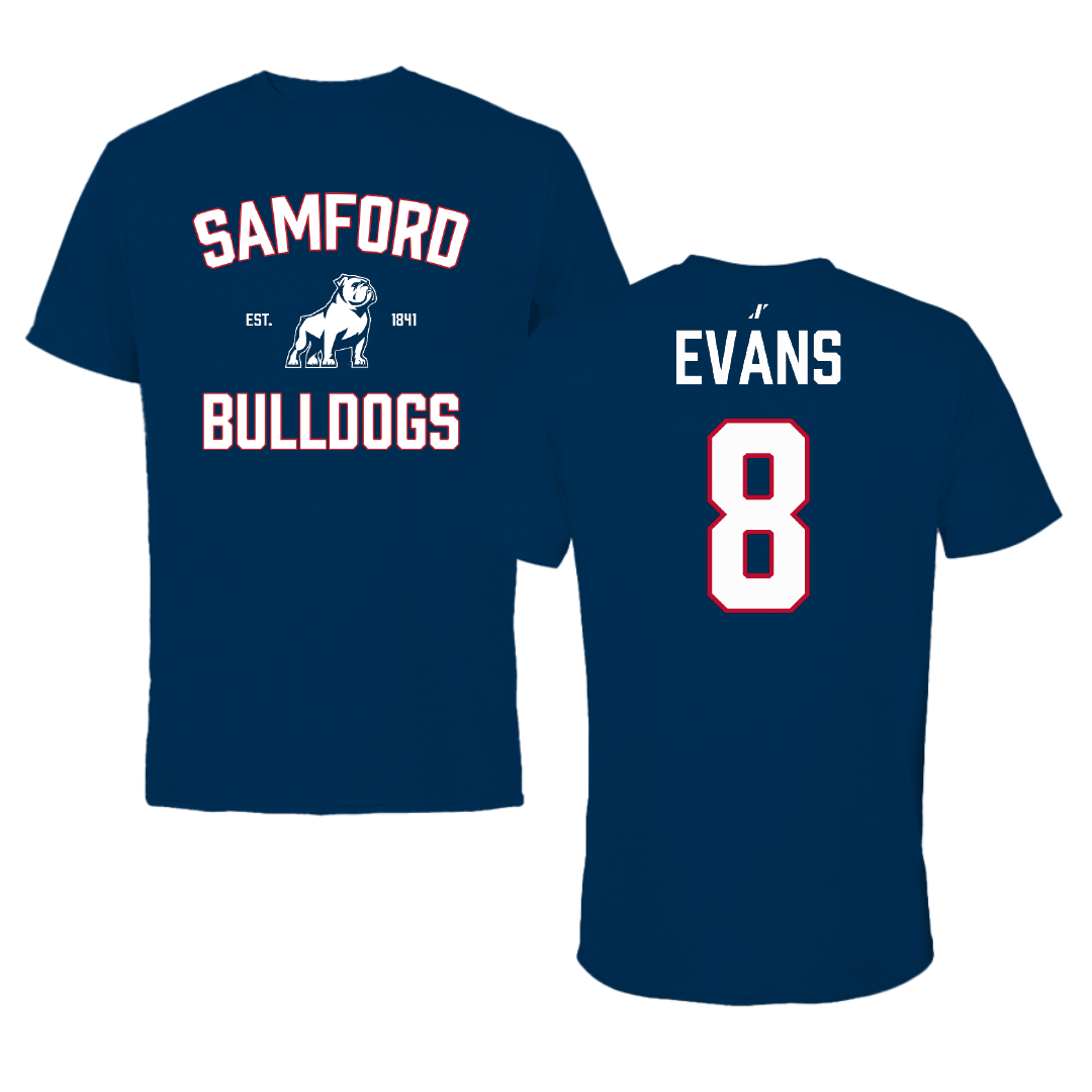 Samford University Volleyball Navy General Performance Tee - #8 Ashley Evans