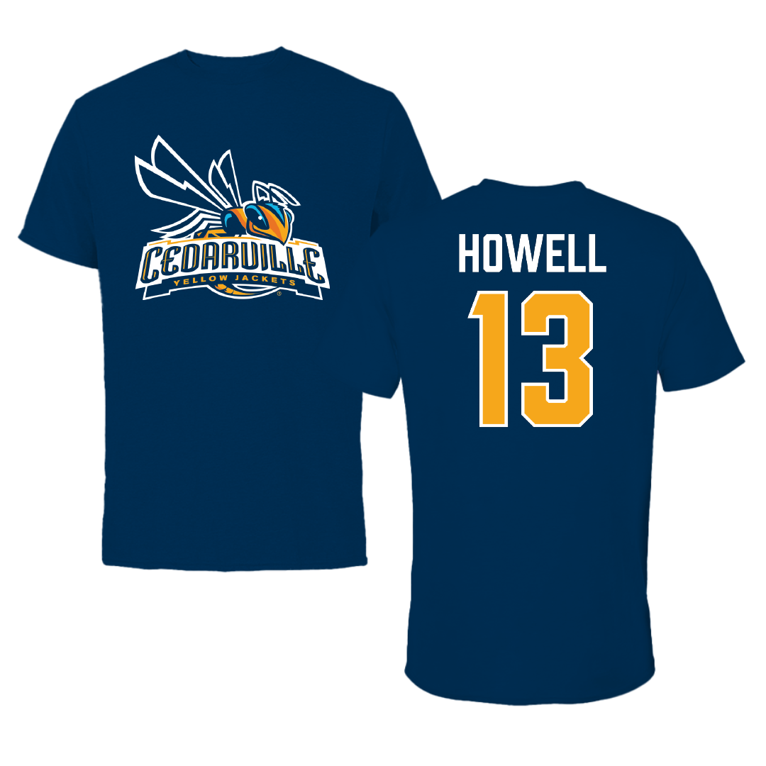 Cedarville University Soccer Navy Performance Tee - #13 Kale Howell