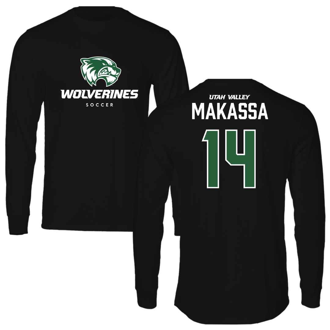 Utah Valley University Soccer (M) Black Long Sleeve - #14 Dodi Makassa