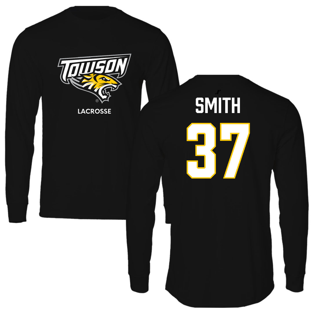 Towson University Lacrosse (M) Black Long Sleeve - #37 Elijah Smith
