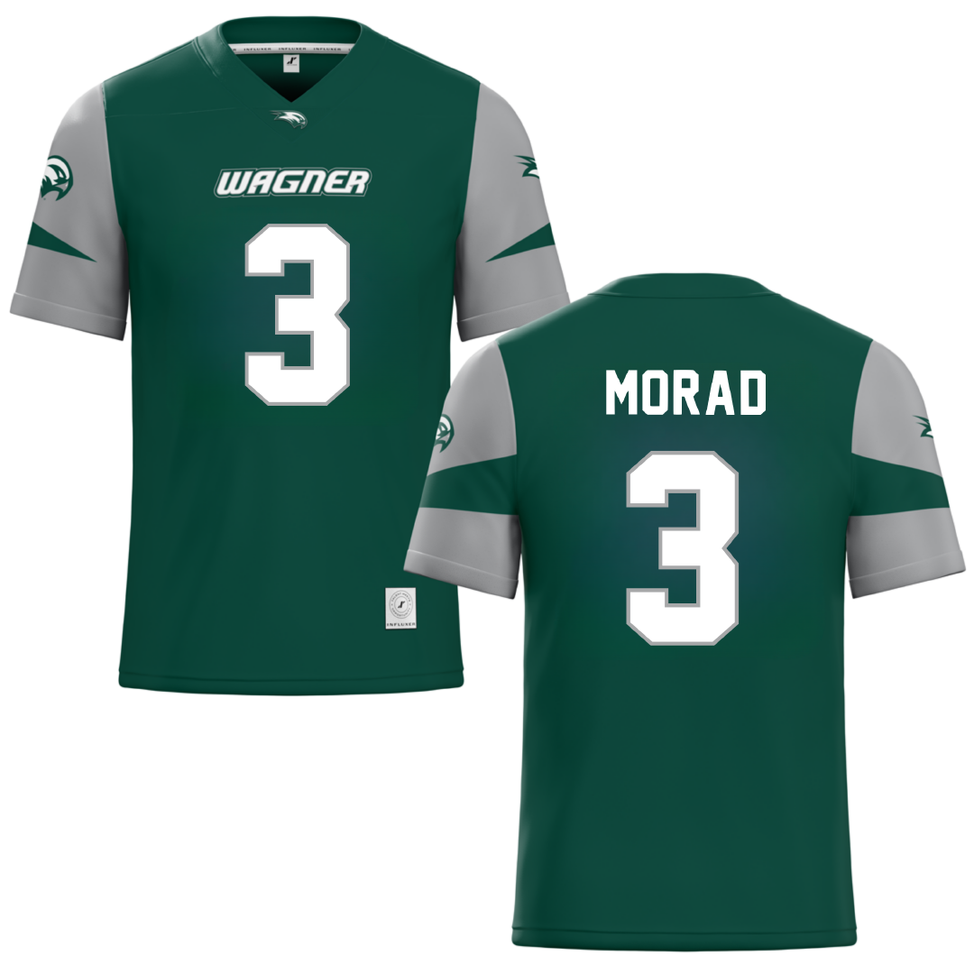 Wagner College Green Football Jersey - #3 Matt Morad