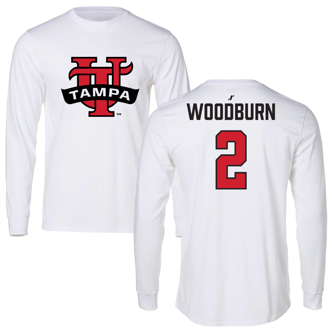University of Tampa Baseball White Performance Long Sleeve - #2 Brayden Woodburn