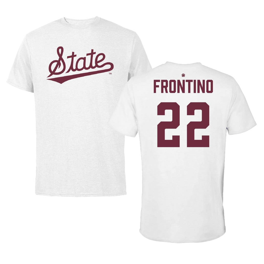 Mississippi State University Baseball White Baseball Performance Tee - #22 Nick Frontino