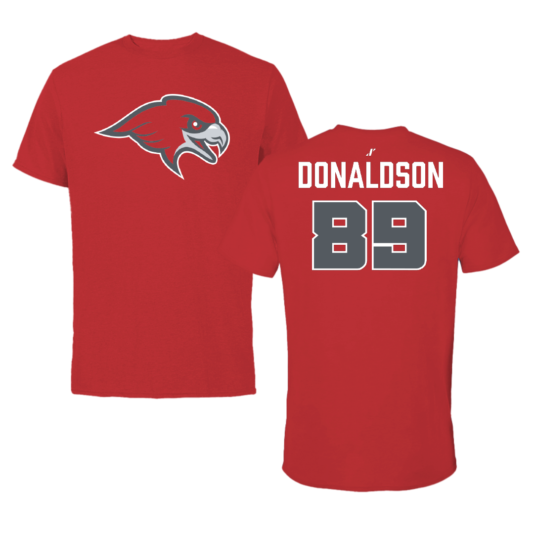 Montclair State University Football Red Performance Tee - #89 Isaiah Donaldson