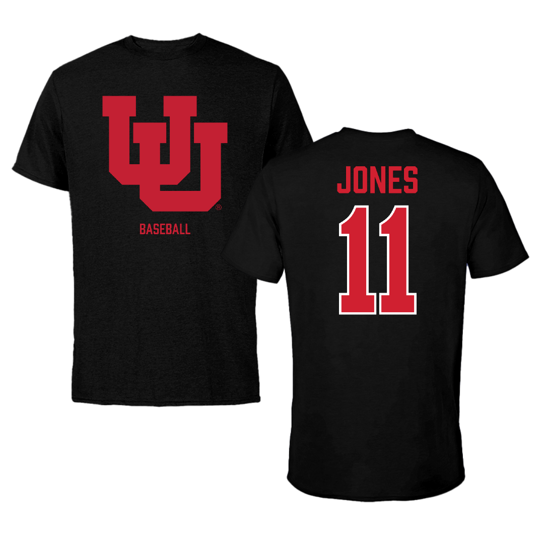University of Utah Baseball Black Performance Tee - #11 Merit Jones
