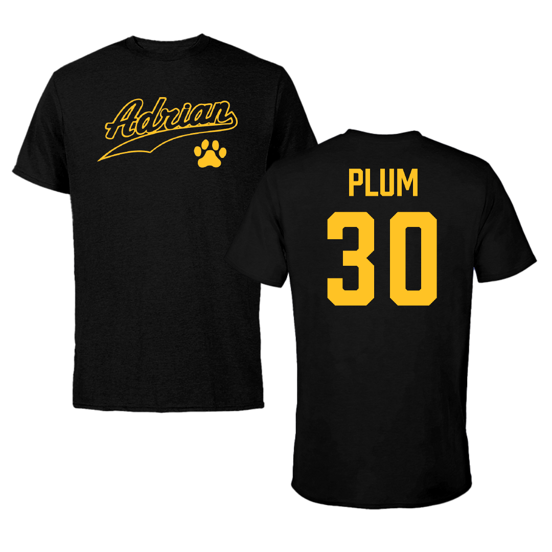 Adrian College Lacrosse (M) Black Performance Tee - #30 Owen Plum