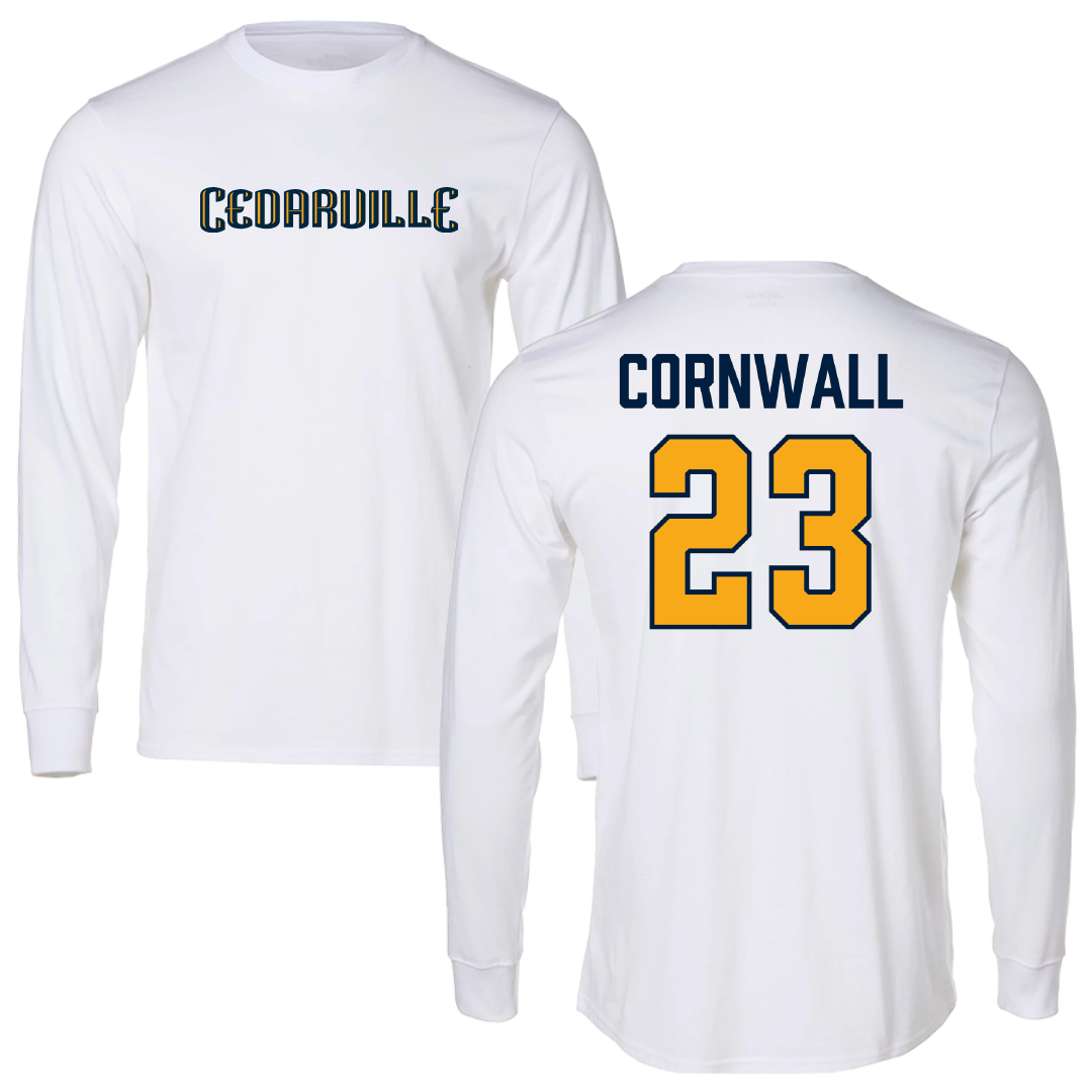 Cedarville University Soccer White Long Sleeve - #23 Landon Cornwall