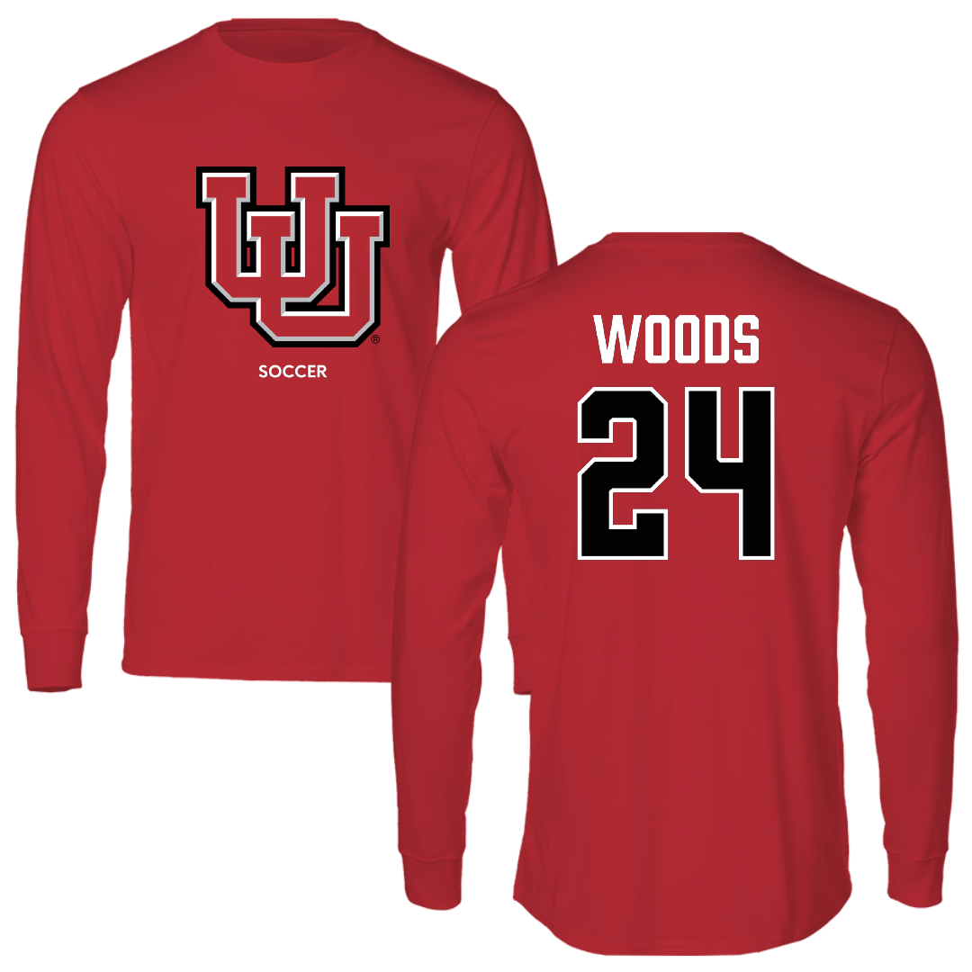 University of Utah Soccer (W) Red Block Long Sleeve - #24 Bella Woods