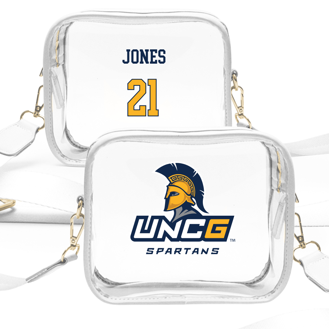 UNC Greensboro Softball White Clear Stadium Bag - #21 Rhyann Jones