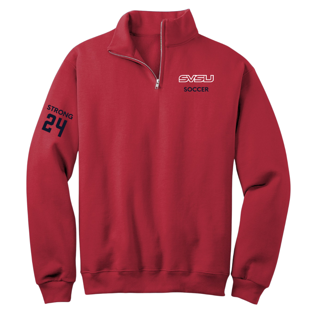 Saginaw Valley State University Soccer (W) Red Quarter-Zip - #24 Stephanie Strong