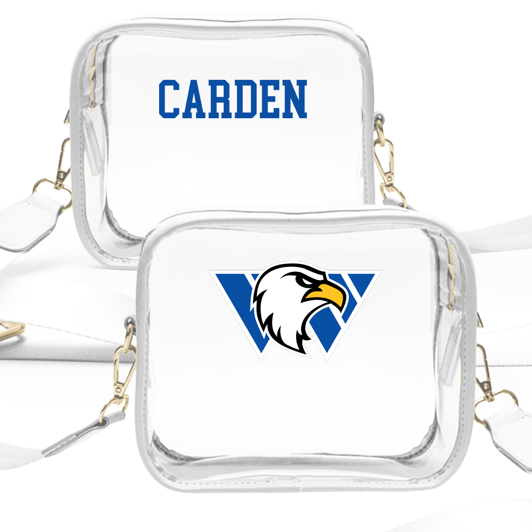 Williams Baptist University TF and XC White Clear Stadium Bag - Cody Carden