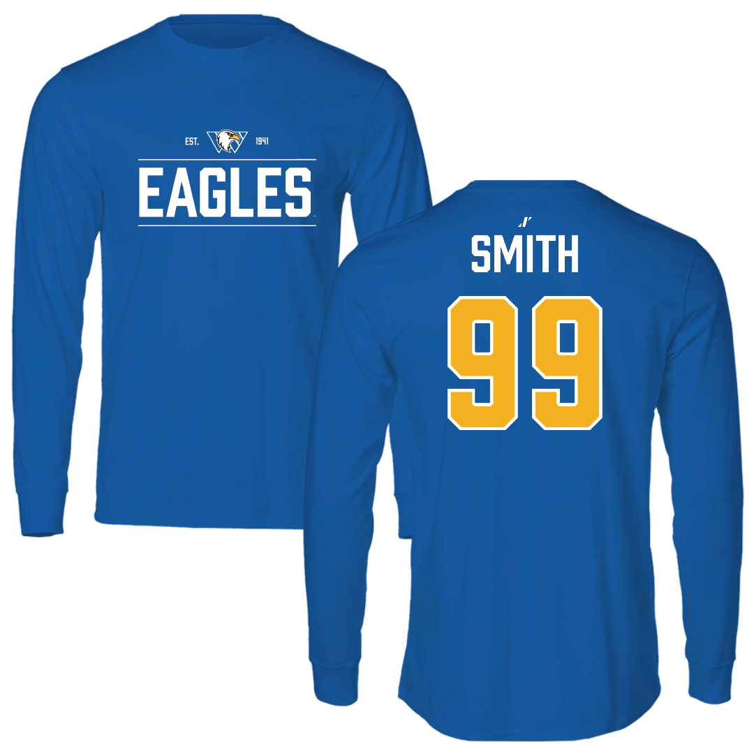 Williams Baptist University Soccer (M) Blue General Performance Long Sleeve - #99 Johnny Smith