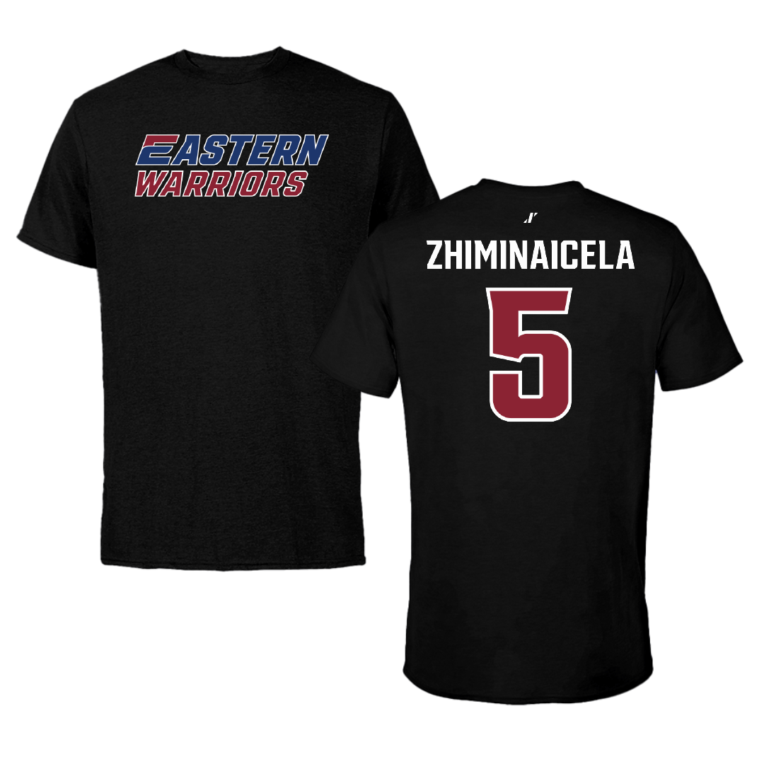 Eastern Connecticut State University Soccer (W) Black Tee - #5 Glenda Zhiminaicela
