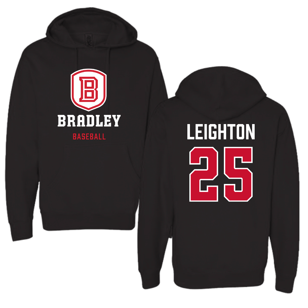 Bradley University Baseball Black Hoodie - #25 Cal Leighton