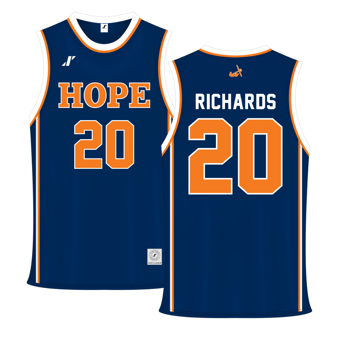 Hope College Blue Basketball Jersey - #20 Leah Richards
