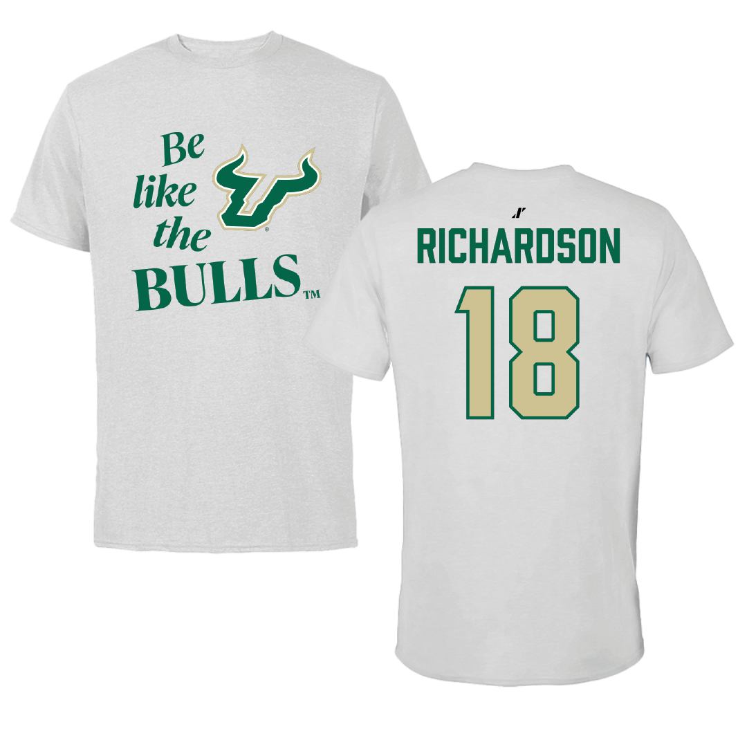 University of South Florida Volleyball (W) Light Gray Be Like Us Performance Tee - #18 Raegan Richardson