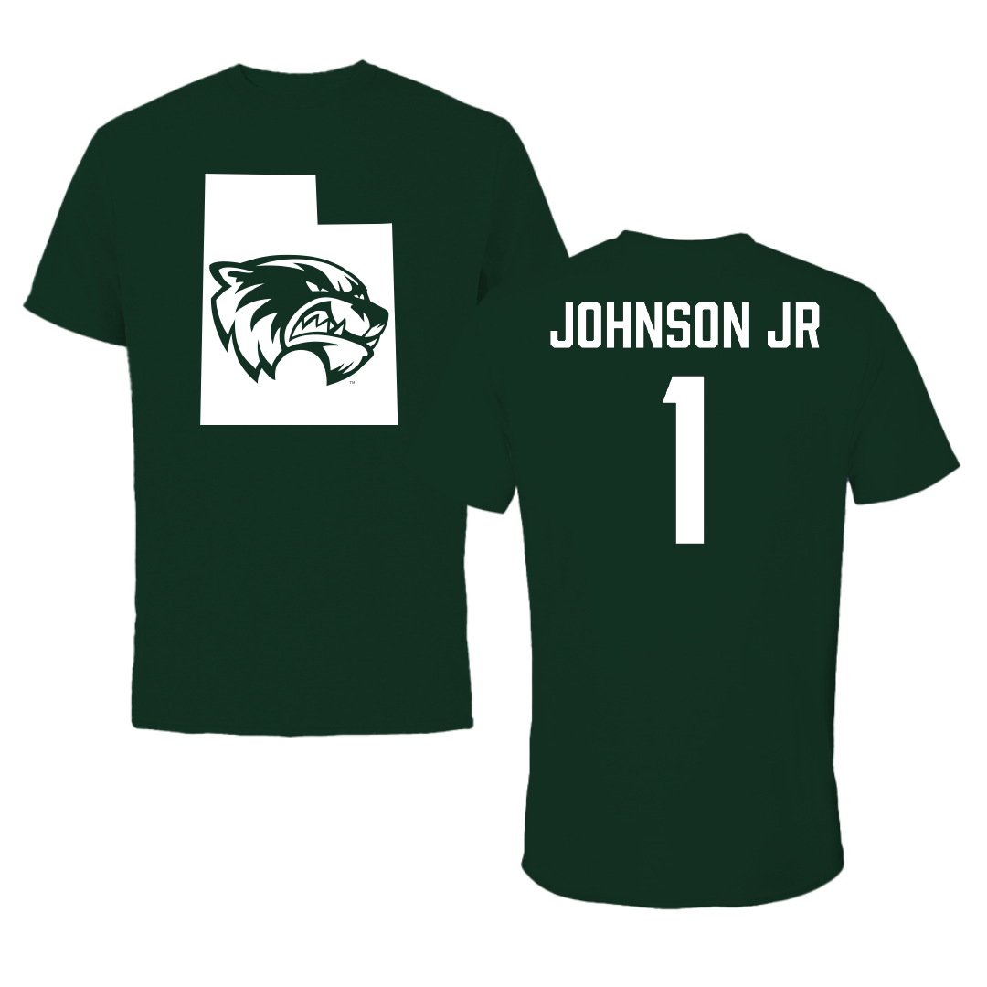 Utah Valley University Basketball Forest Green State Tee - #1 Andre Johnson Jr