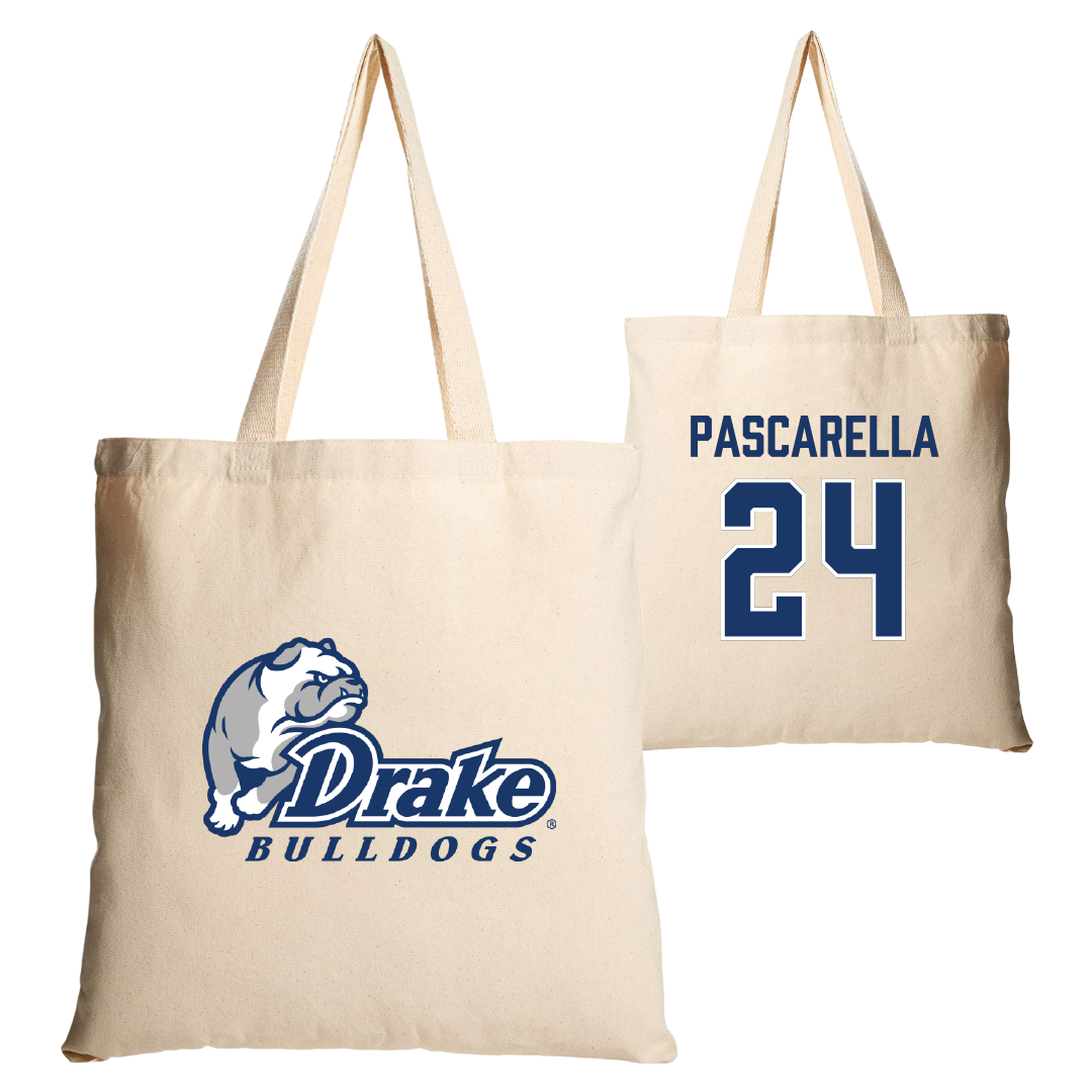 Drake University Soccer Tan Canvas Tote Bag - #24 Jordan Pascarella
