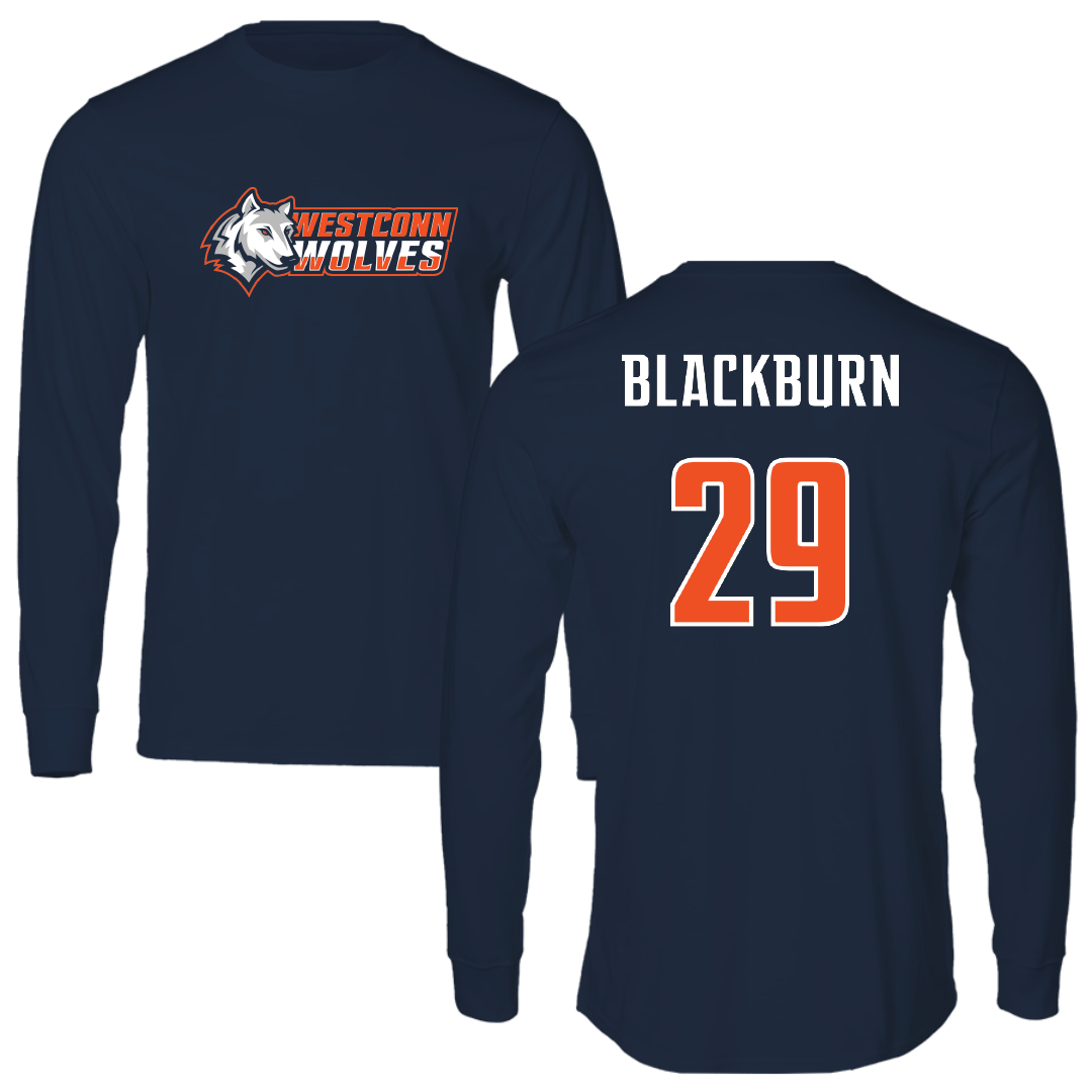 Western Connecticut State University Soccer Navy Performance Long Sleeve - #29 Tessa Blackburn