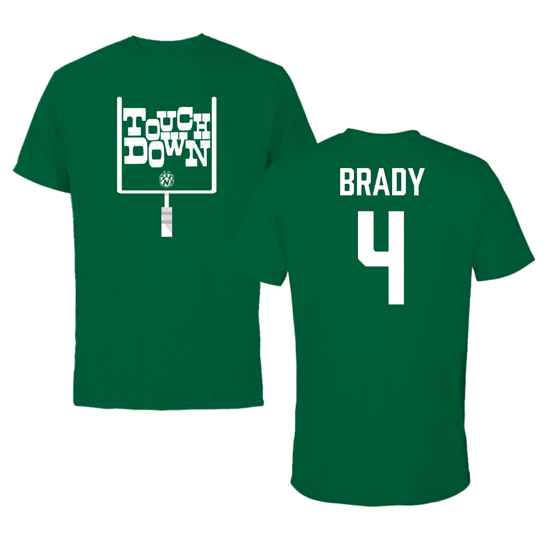 Northwest Missouri State University Football Green Touchdown Tee - #4 Jadon Brady
