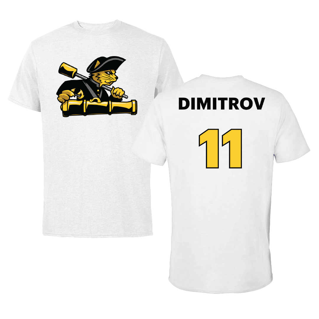 Pratt Institute Basketball (W) White Performance Tee - #11 Dahlia Dimitrov