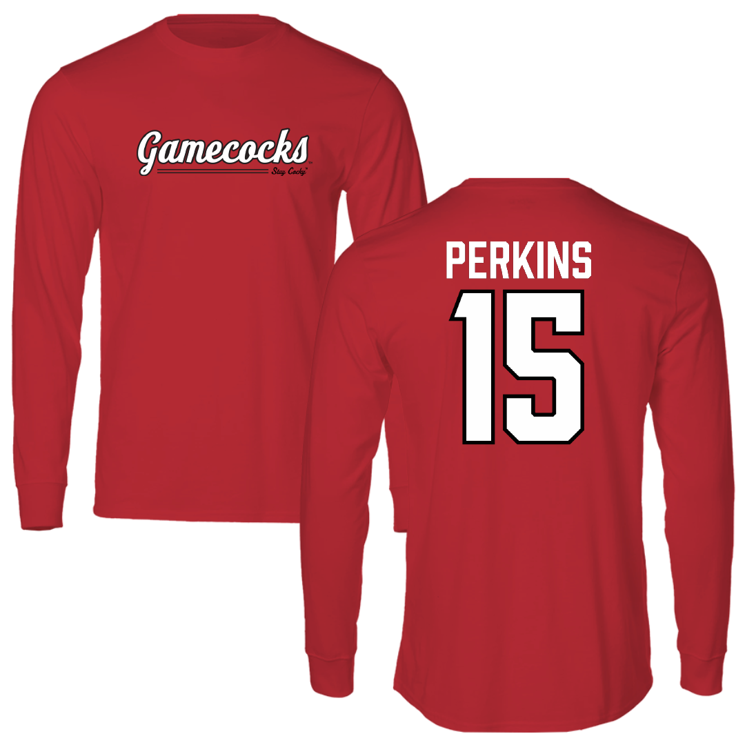 Jacksonville State University Softball Red General Long Sleeve - #15 Abbi Perkins