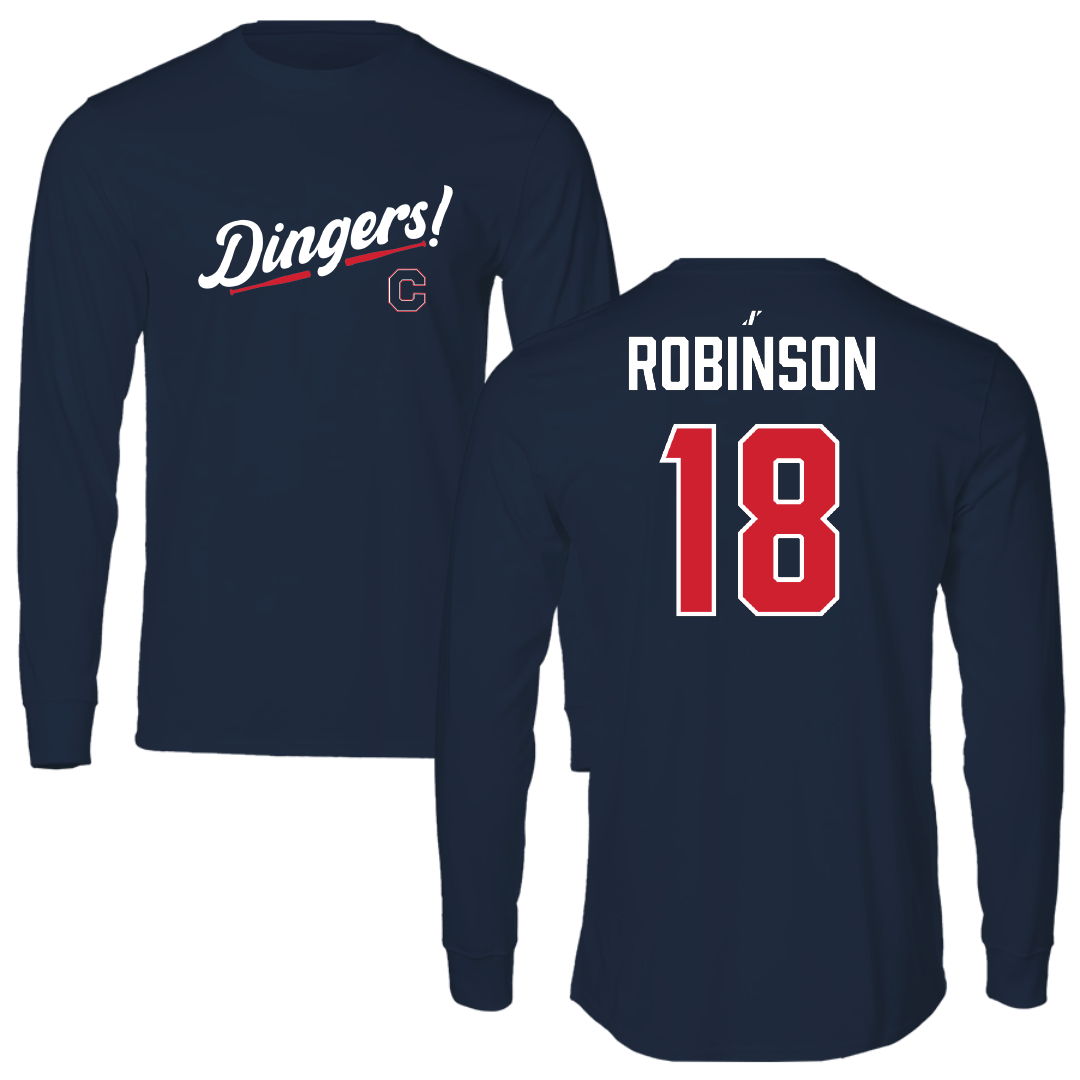 Catawba College Baseball Navy Dingers Long Sleeve - #18 Owen Robinson
