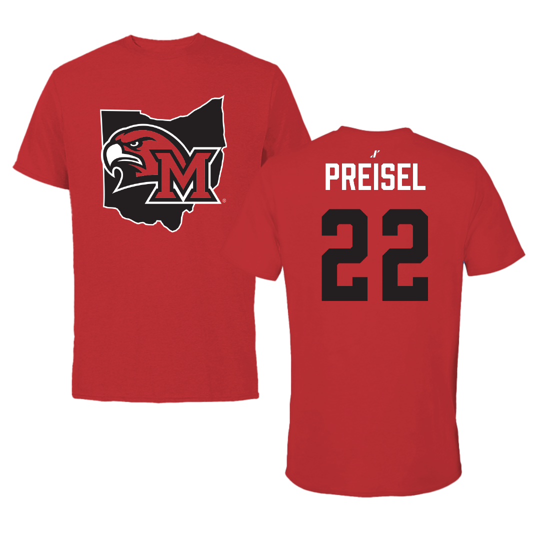 Miami University (Ohio) Baseball Red State Performance Tee - #22 Connor Preisel