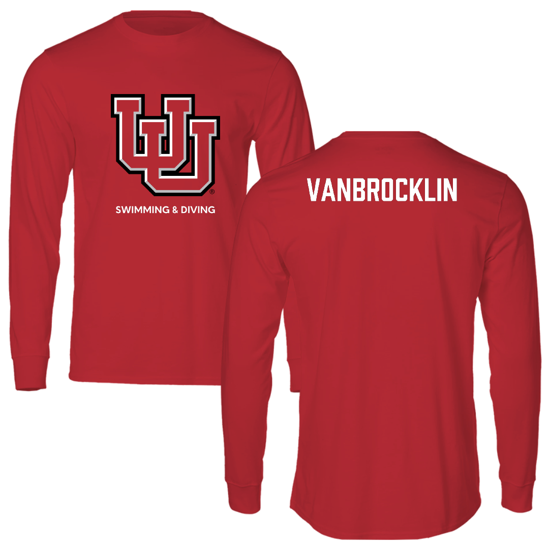 University of Utah Swimming & Diving Red Block Long Sleeve - Evan VanBrocklin