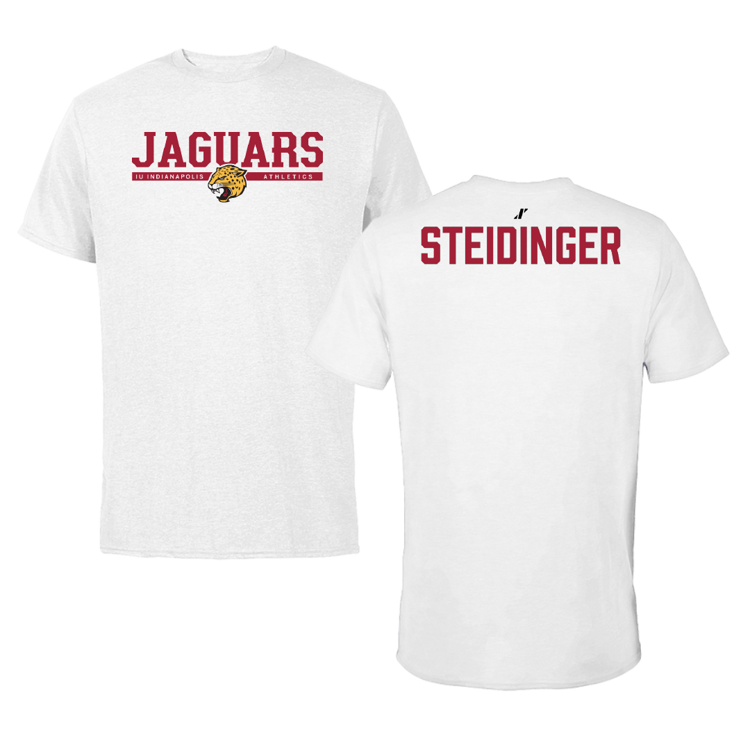 Indiana University Indianapolis TF and XC White Tee - Jaydon Steidinger