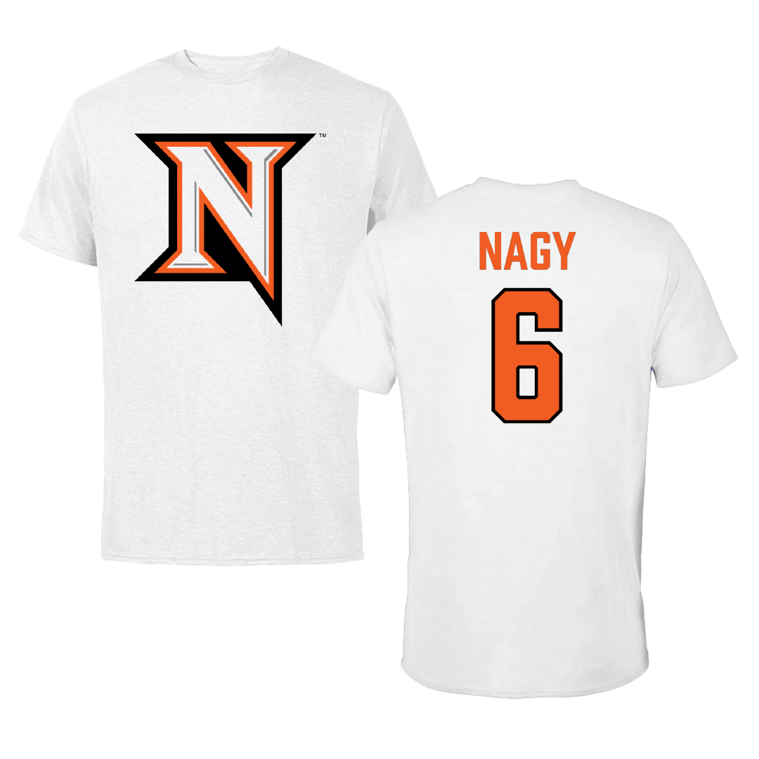 Northampton Community College Volleyball (W) White Performance Tee - #6 Samantha Nagy