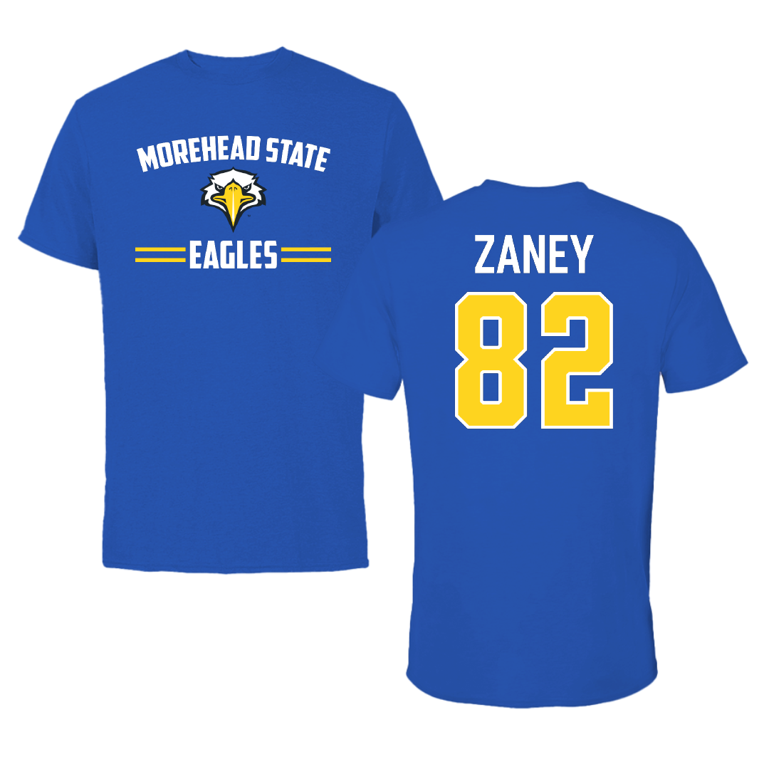 Morehead State University Football Blue General Performance Tee - #82 Michael Zaney